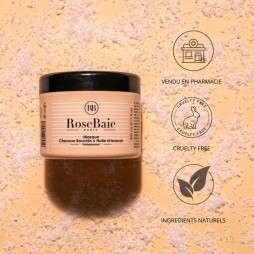 Rose baie masque cheveux bouclés