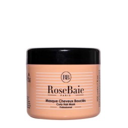 Rose baie masque cheveux bouclés