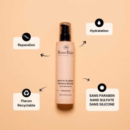 Rose baie leave in sculptant cheveux bouclés